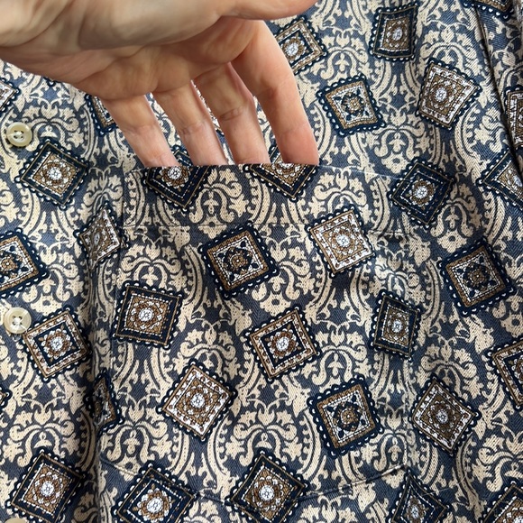 Brocade Stamp Flannel Cotton Men’s Shirt L - Picture 2 of 9